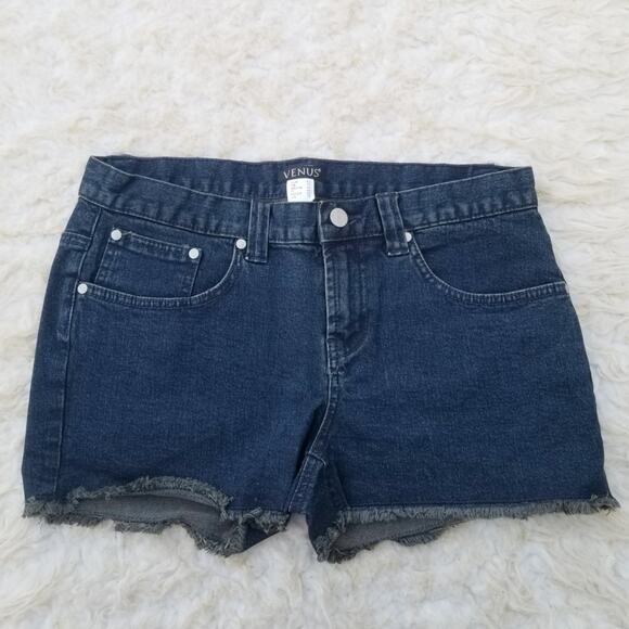 Cutoff Jean Shorts NWOT Venus Size 10 Dark Stretch Denim Women Summer Casual - Picture 1 of 5